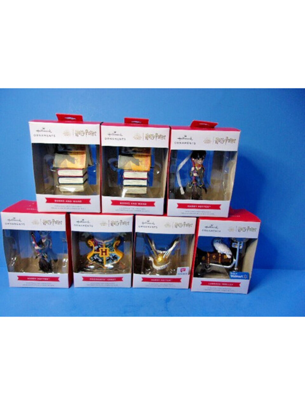 Hallmark Harry Potter Lot of 7 Christmas Ornaments Luggage Snitch Books Crest